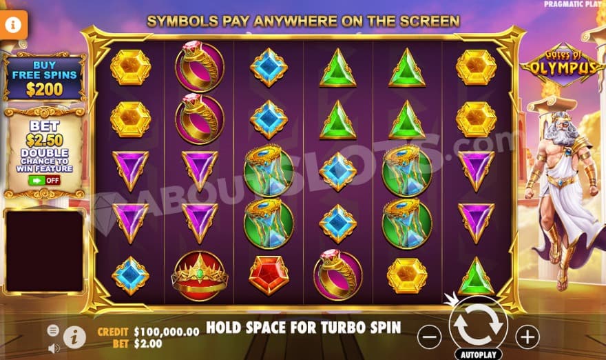 Base game where Zeus can be seen hovering to the right.