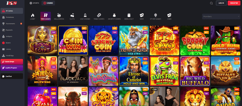 Exciting casino games from top software providers.