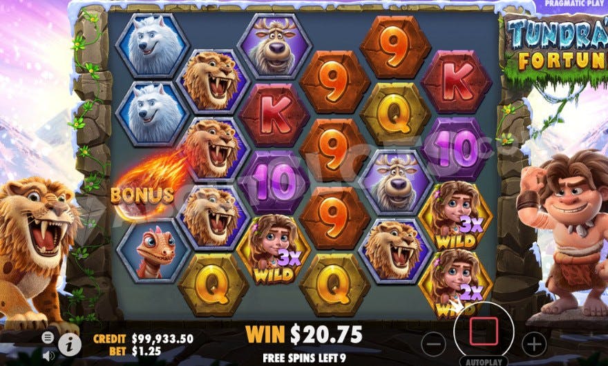 Free Spins bonus game where you can see multiplier wilds on the reels.