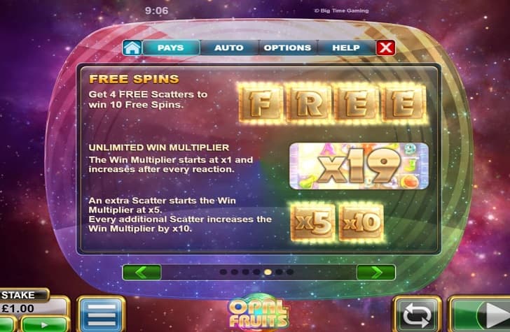 Opal Fruits Slot free spins