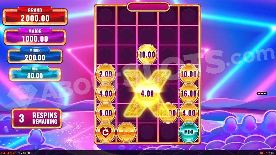 11 Gold Coins on an extended grid in the Ultra Link&Win Feature.