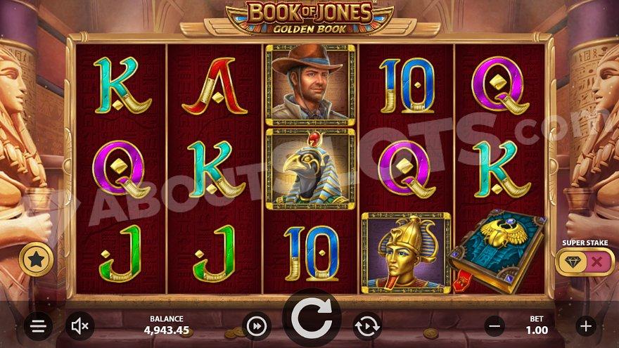 A five reel slot with Egyptian artifacts.