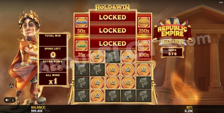 Hold and win feature being active with nine cash symbols on the reels.