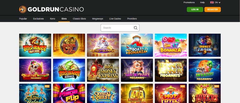 An image of Goldrun Casino's site