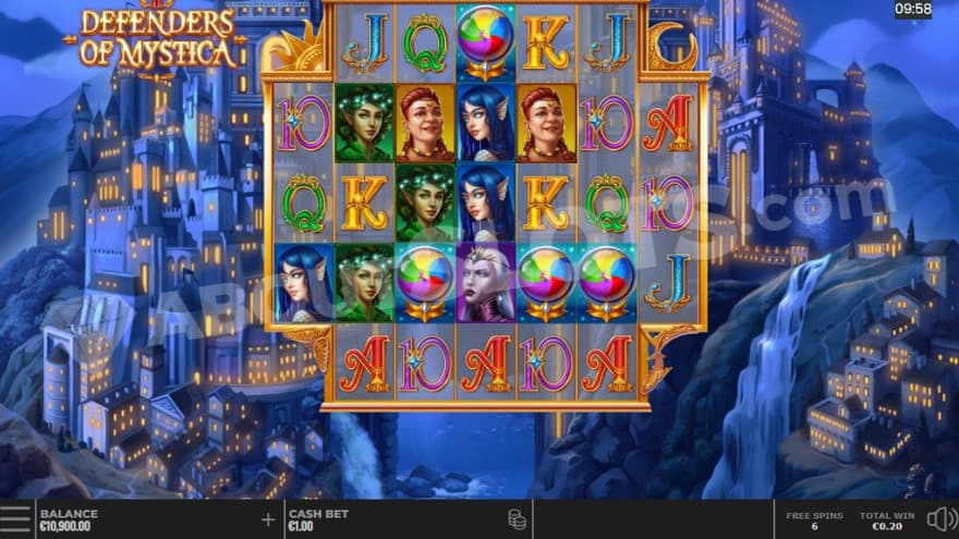 Free Spins feature where you can see four mystery symbols on the reels.