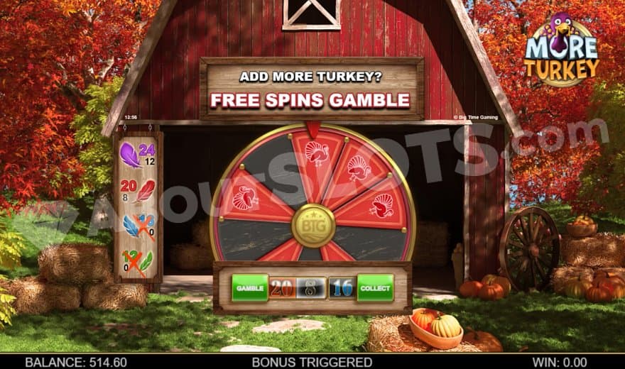 A wheel with red turkey segments and black segments.