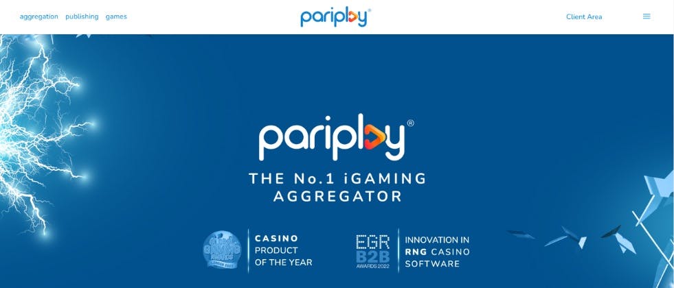 An image of Pariplay's homepage