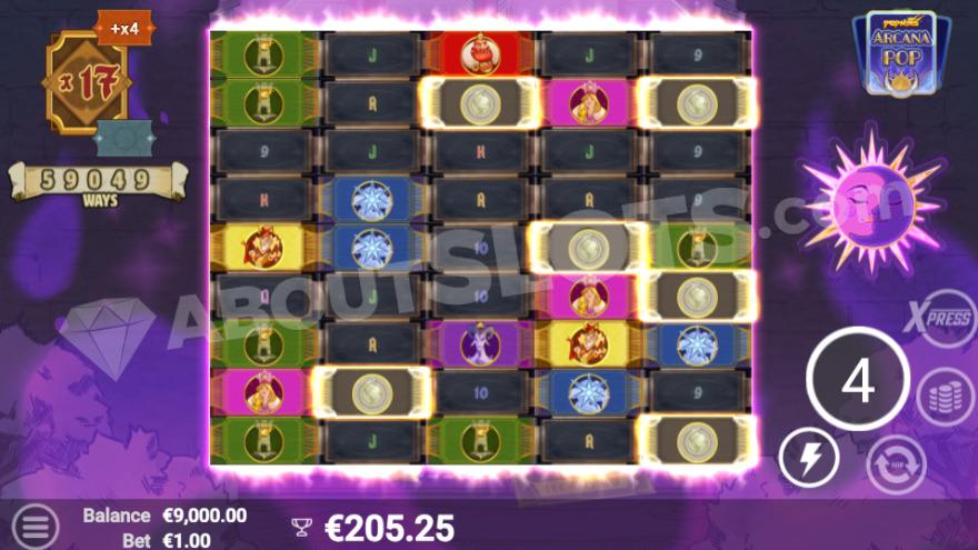 Free Spins bonus game with a current 17X win multiplier on the left.