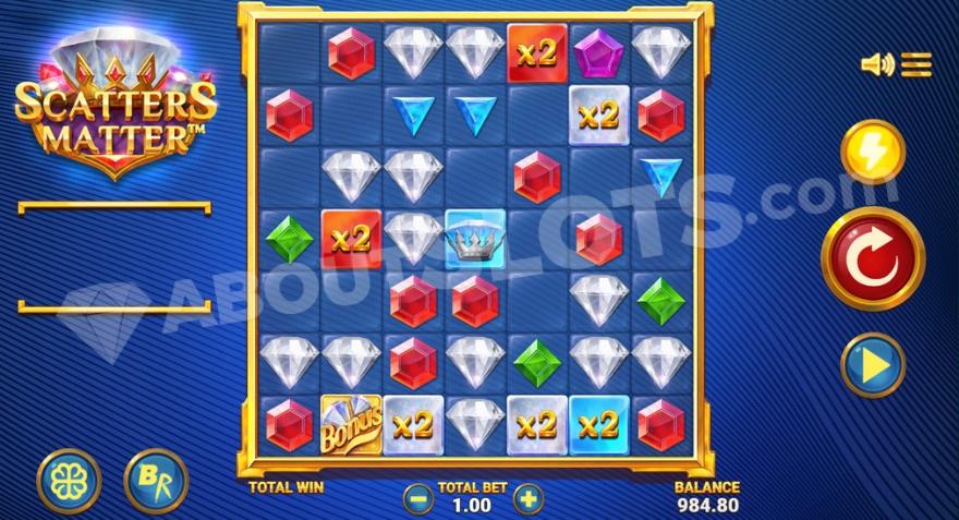 Base game showing a blue background with stripe patterns.