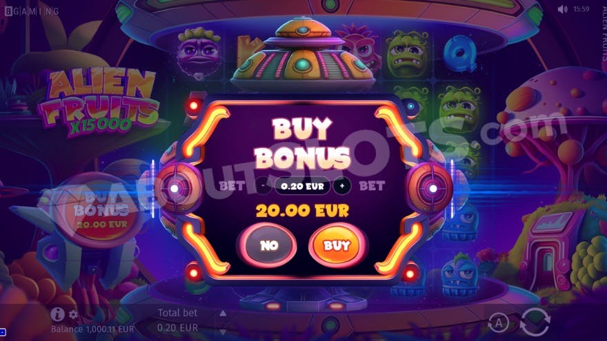 An image of the bonus buy feature view