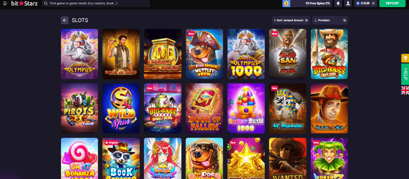 BitStarz Casino offers a variety of slot games, featuring colorful graphics, exciting themes, and different reels and pay lines.