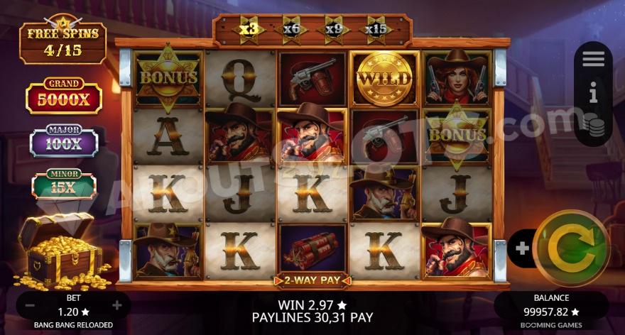 Free Spins bonus game with a current 3X win multiplier above the reels.