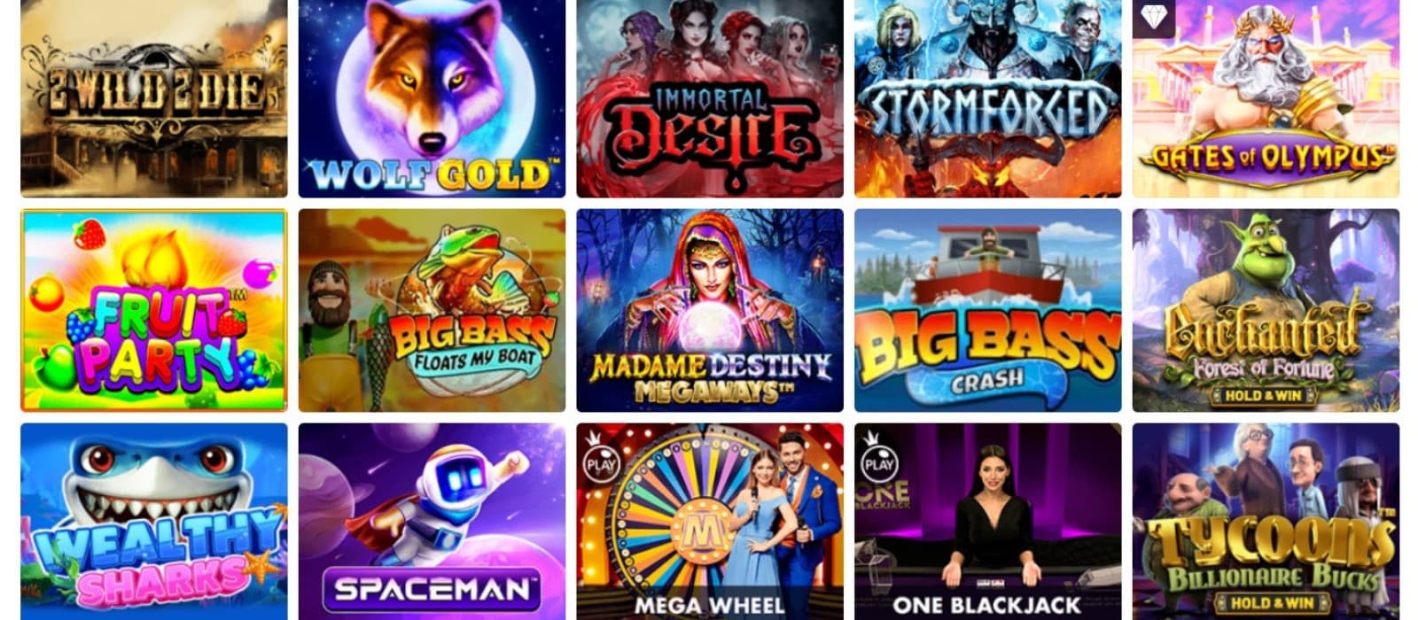 The games page of Craze Casino displays a selection of casino games, such as 2 Wild 2 Die, Wolf Gold, and more.