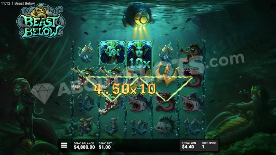 The Sirens' Call Bonus game with two Siren symbols on the reels.