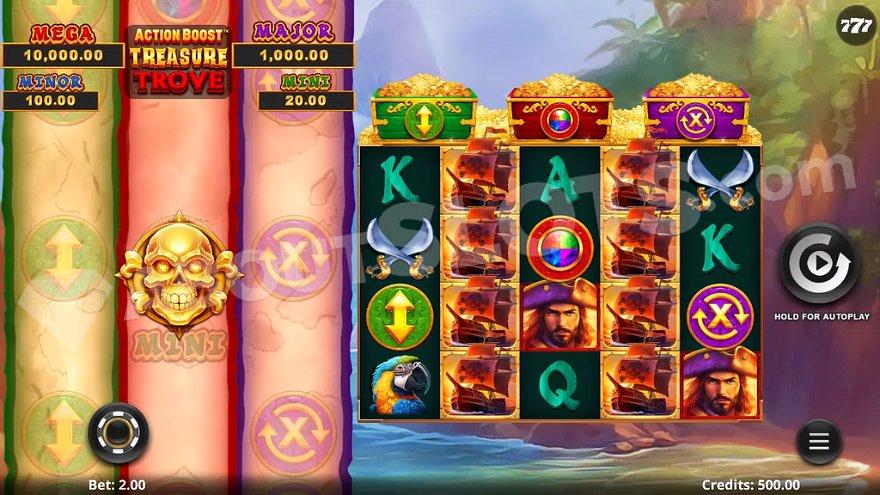 A casino slot with pirate symbols.