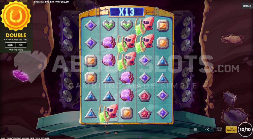 Free Spins bonus game with a 13X multiplier above the reels.