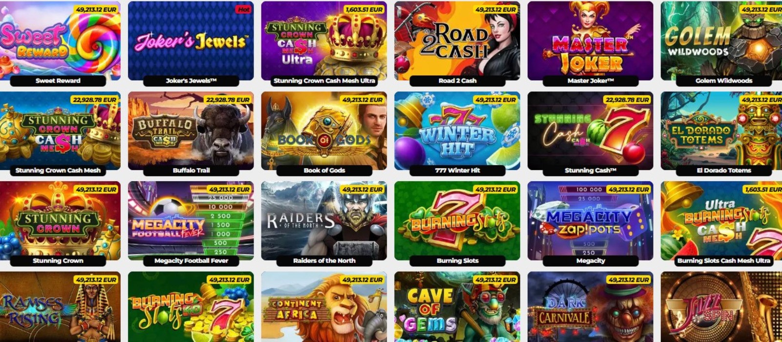  The games page of EnergyCasino presents a rich selection of slot games, such as Sweet Bonanza, Joker’s Jewels, and more.