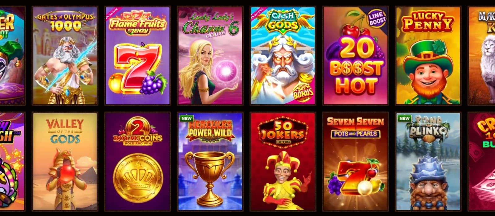 FatPirate Casino games lobby with the most popular and new casino games.