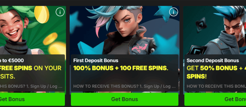 Welcome bonus offer at Gamix.bet Casino, including a deposit bonus and free spins.