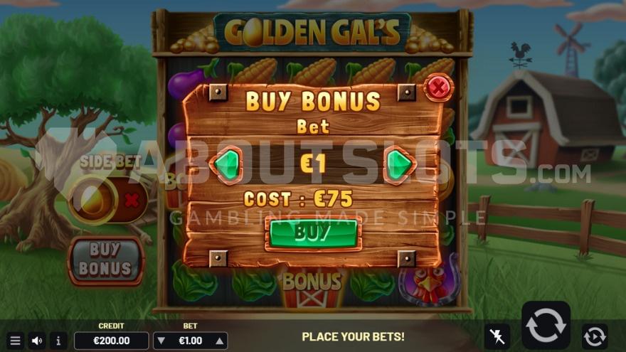 Feature Buy with an option to activate the free spins for a cost of 75X the bet.