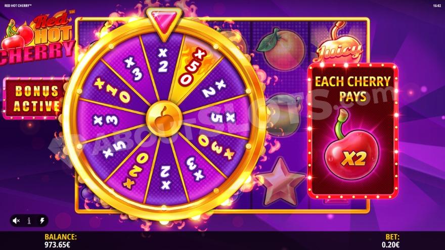 Bonus Wheel spinning with wins of up to 50X.