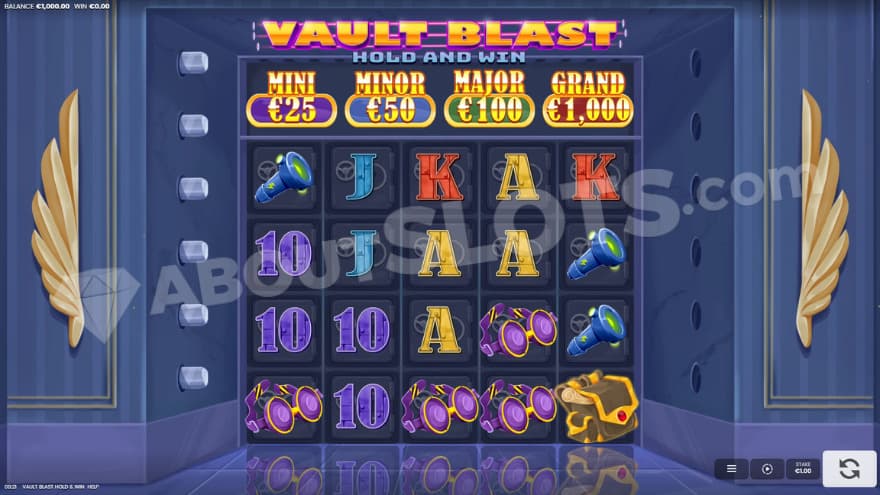 Base game with Jackpots above the main reels.