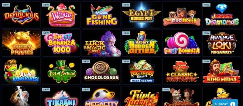Some of the video slots at FortuneJack casino.