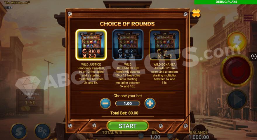 Bonus buy feature with three options to choose from.