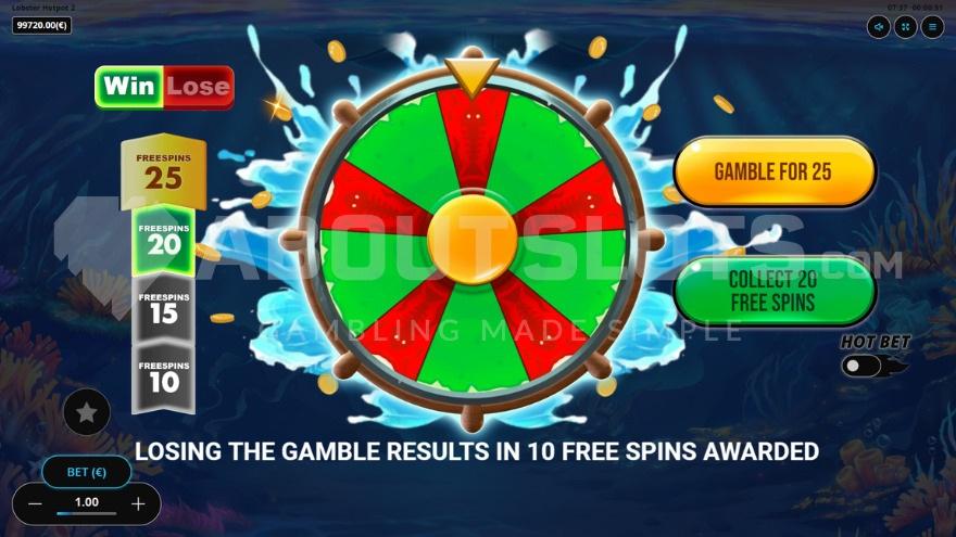 Gamble for 25 Free Spins