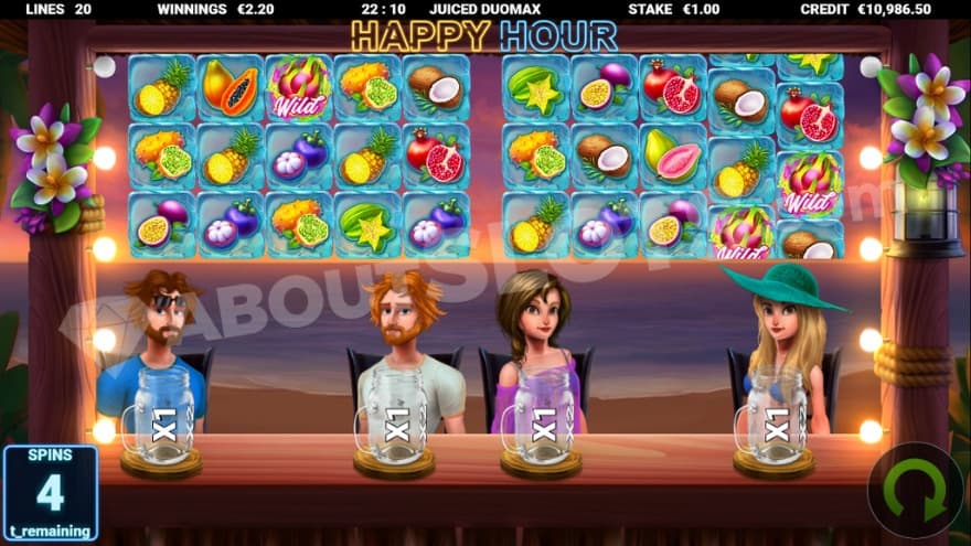 Free Spins bonus game showing two reel setups.