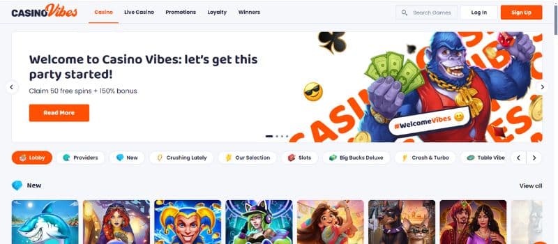 Login page for CasinoVibes.