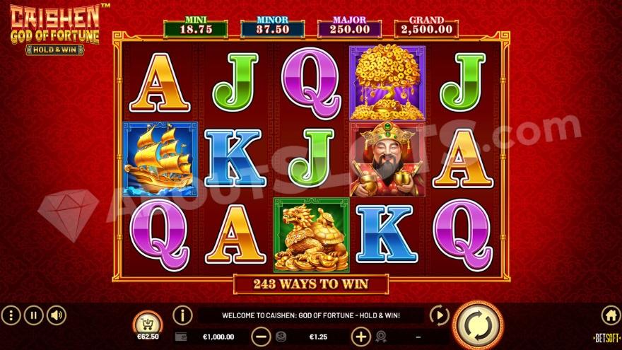 Base game with four Jackpots presented above the reels.