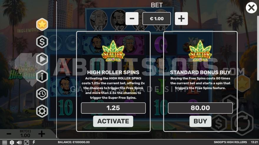 80X the bet for Standard Free Spins