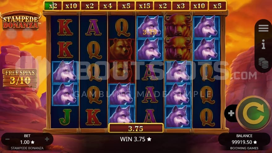 Free Spins with Multiplier Meter above reels.