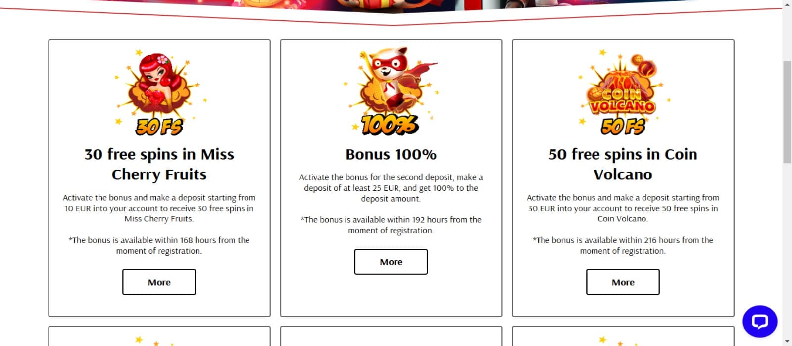 SuperCat casino promotions page with the animated welcome bonus offers