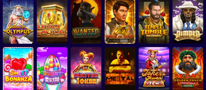 A diverse selection of slot games available at Wazbee Casino.