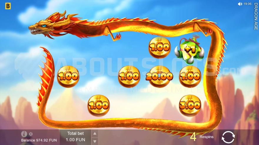 Gold Respins feature being active with seven coin symbols on the reels.