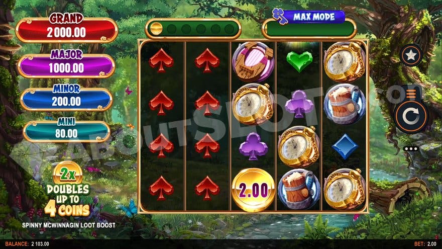 A casino slot in a forest. 
