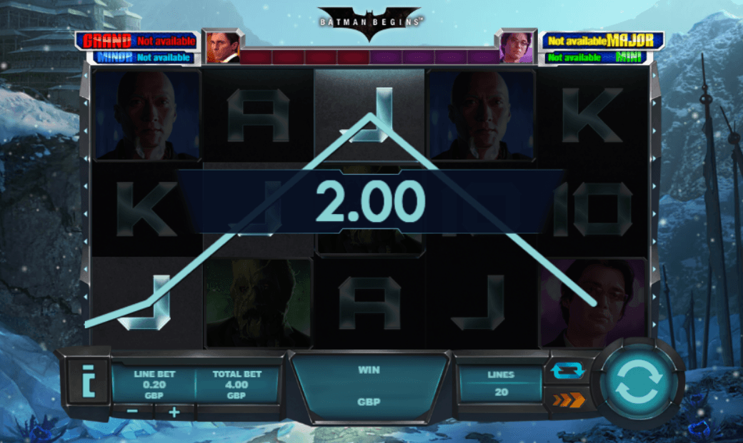 Batman Begins slot gameplay