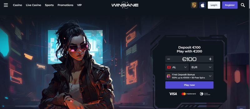 Login page for Winsane.