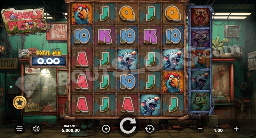 Base game with various animals as symbols on the reels.