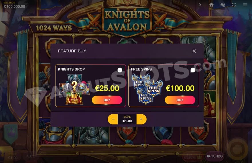 Bonus buy feature with two options to choose from.