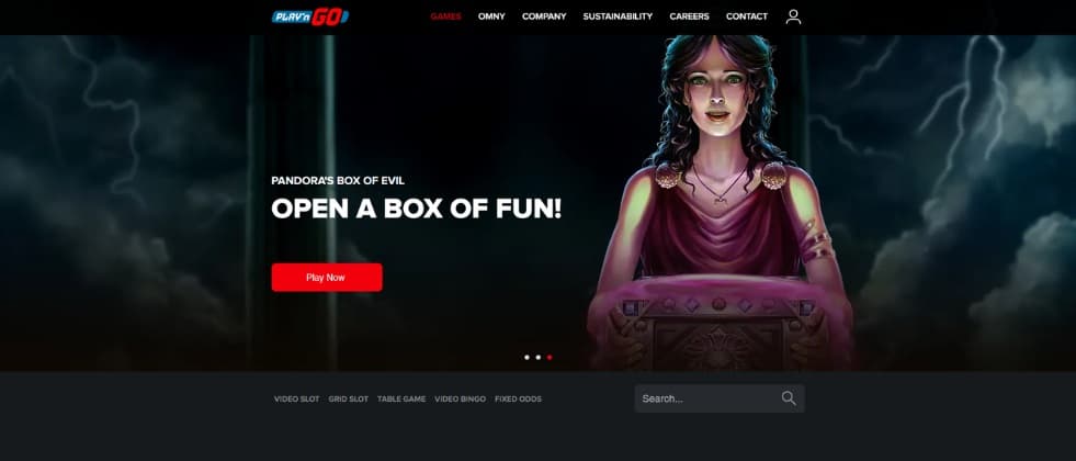 An image of Play'n GO's website