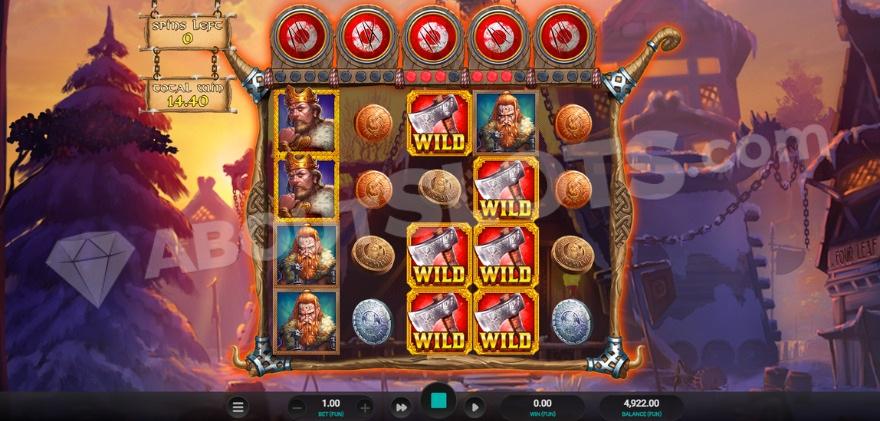 Free Spins bonus game with wild symbols on the reels.