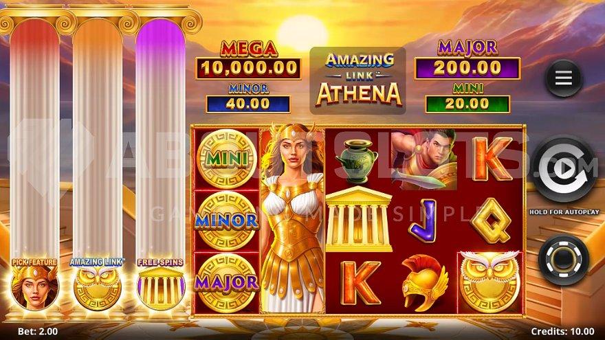 A casino slot with a Greek theme.