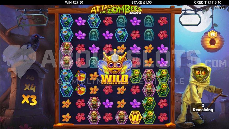 A Wild Symbol on the four middle positions in the Free Spins.