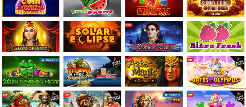 A variety of exciting online slot games available at Boho Casino.