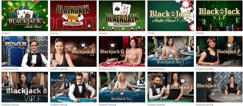 Classic casino table games like Blackjack and Roulette at Slot Jerry Casino