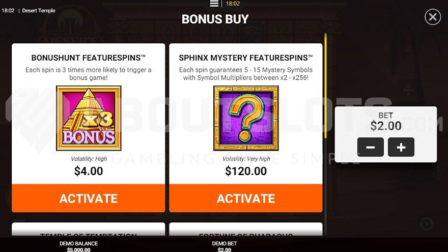 A screen offering the Free Spins and other features.