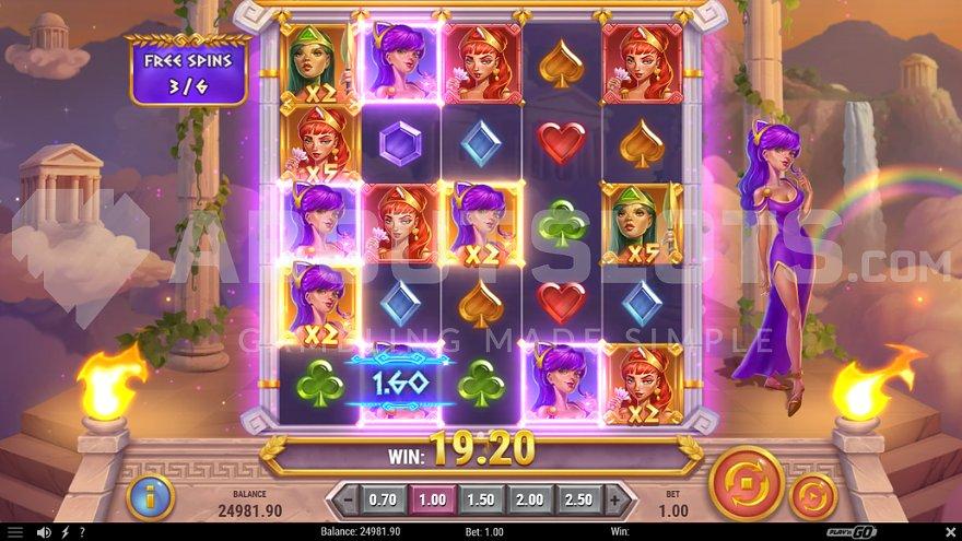 Third of six of Aphrodite's Free Spins.